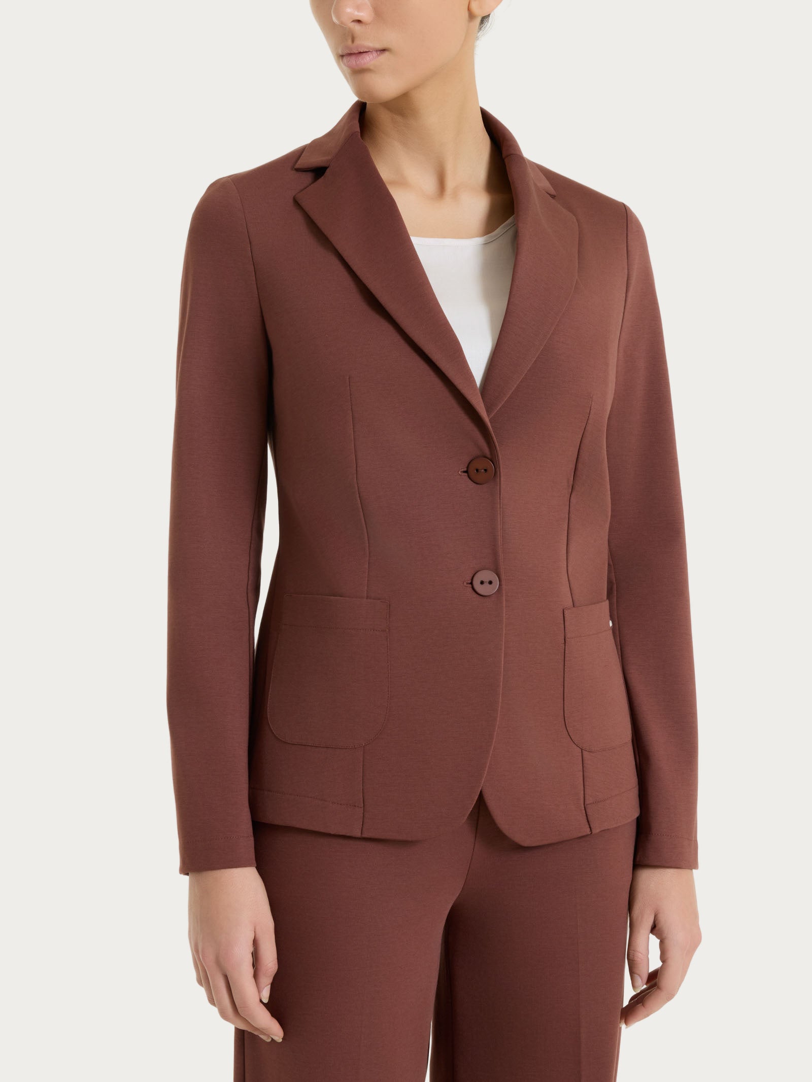 Blazer due bottoni in Compact Light Marroni Donna - Ragno