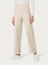 Pantalone ampio con tasche in Compact Light Bianchi Donna - Ragno