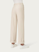 Pantalone ampio con tasche in Compact Light Bianchi Donna - Ragno