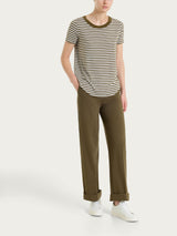 Pantalone ampio con tasche in Compact Light Verdi Donna - Ragno