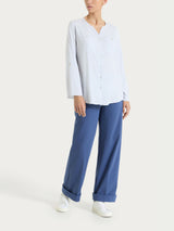 Pantalone ampio con tasche in Compact Light Blu Donna - Ragno