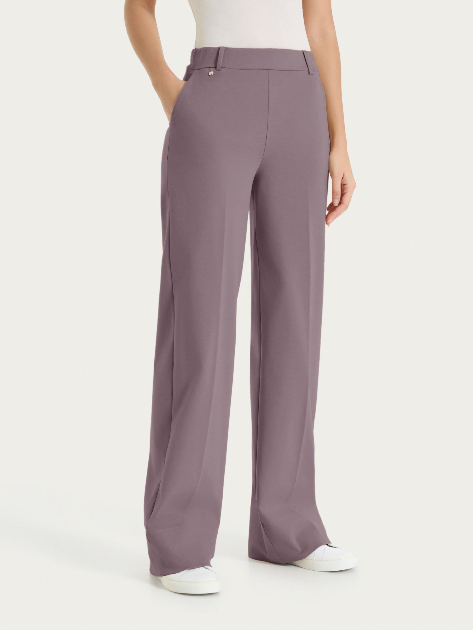 Pantalone ampio con tasche in Compact Light Marroni Donna - Ragno