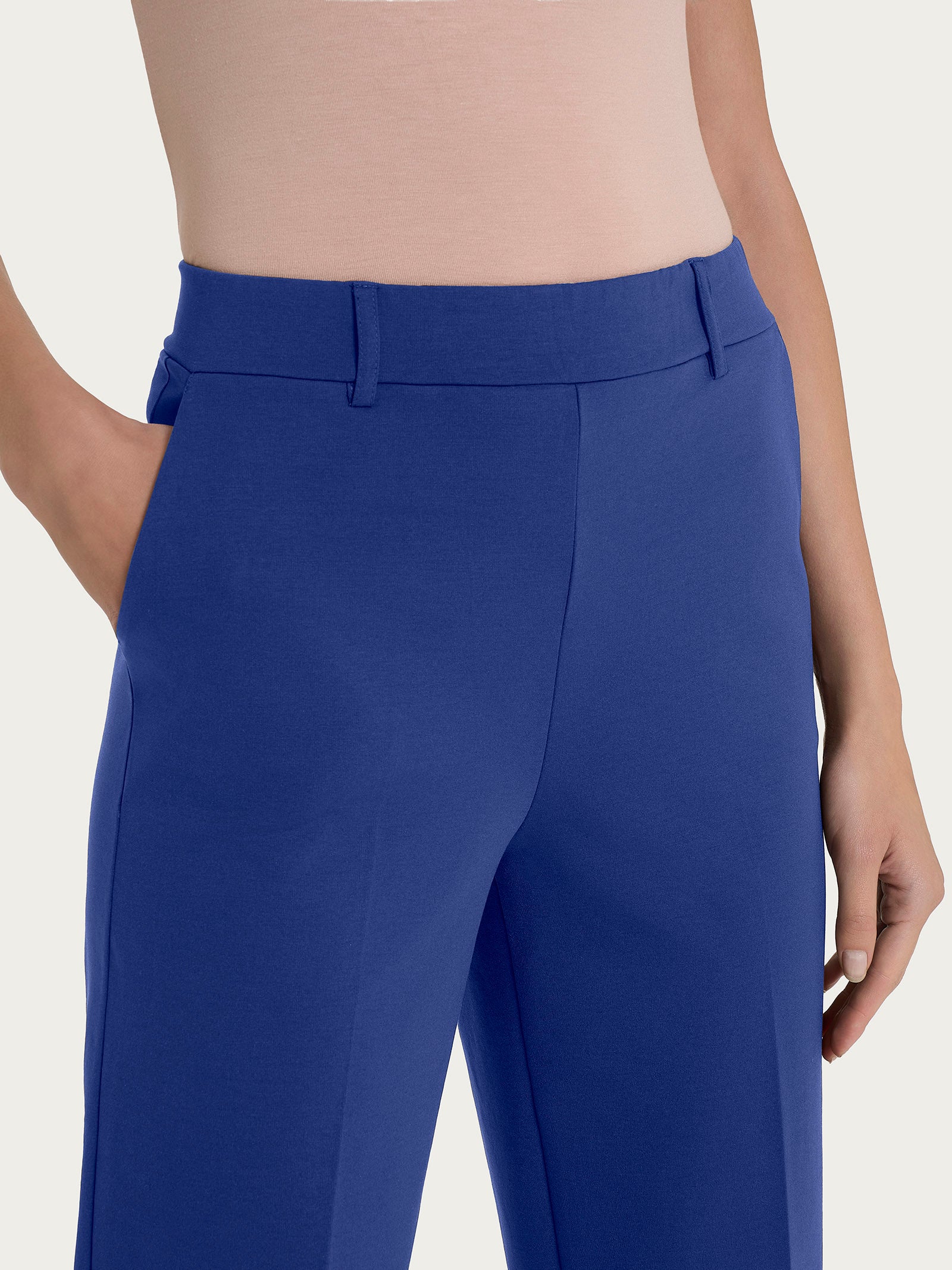 Pantalone a carota con tasche in Compact Light  Blu Donna - Ragno