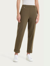 Pantalone a carota con tasche in Compact Light  Verdi Donna - Ragno