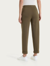 Pantalone a carota con tasche in Compact Light  Verdi Donna - Ragno