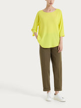 Pantalone a carota con tasche in Compact Light  Verdi Donna - Ragno