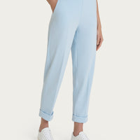 Pantalone a carota con tasche in Compact Light  Azzurri Donna - Ragno