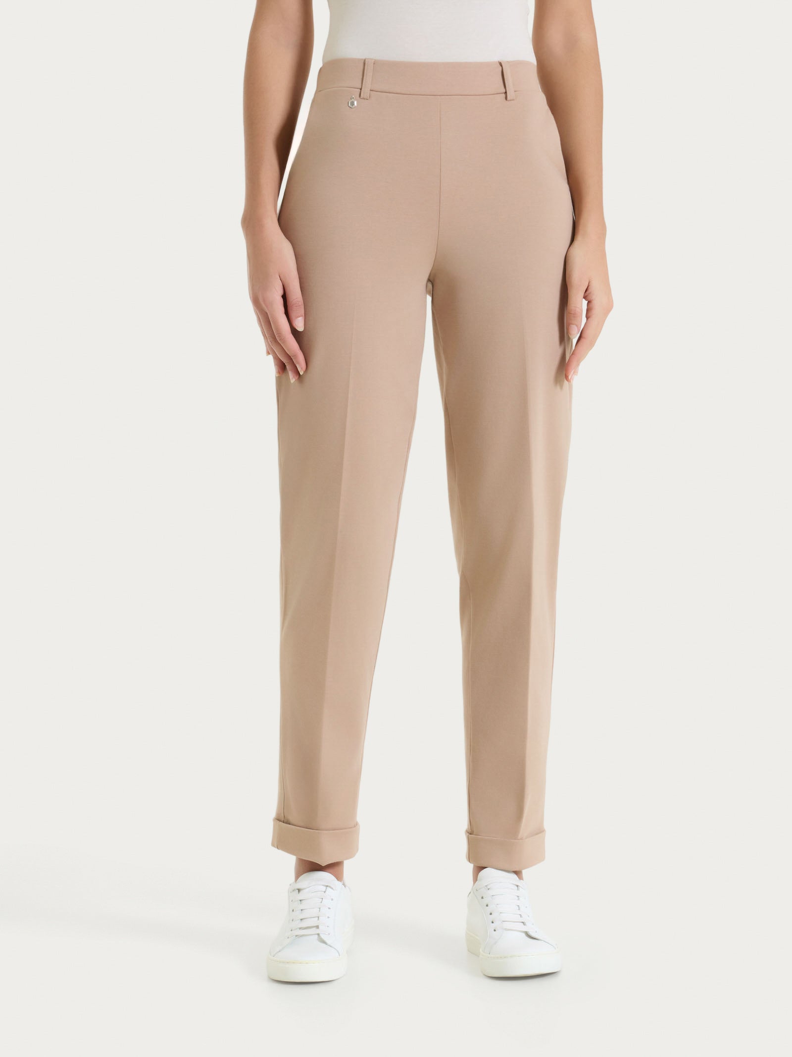 Pantalone a carota con tasche in Compact Light  Marroni Donna - Ragno