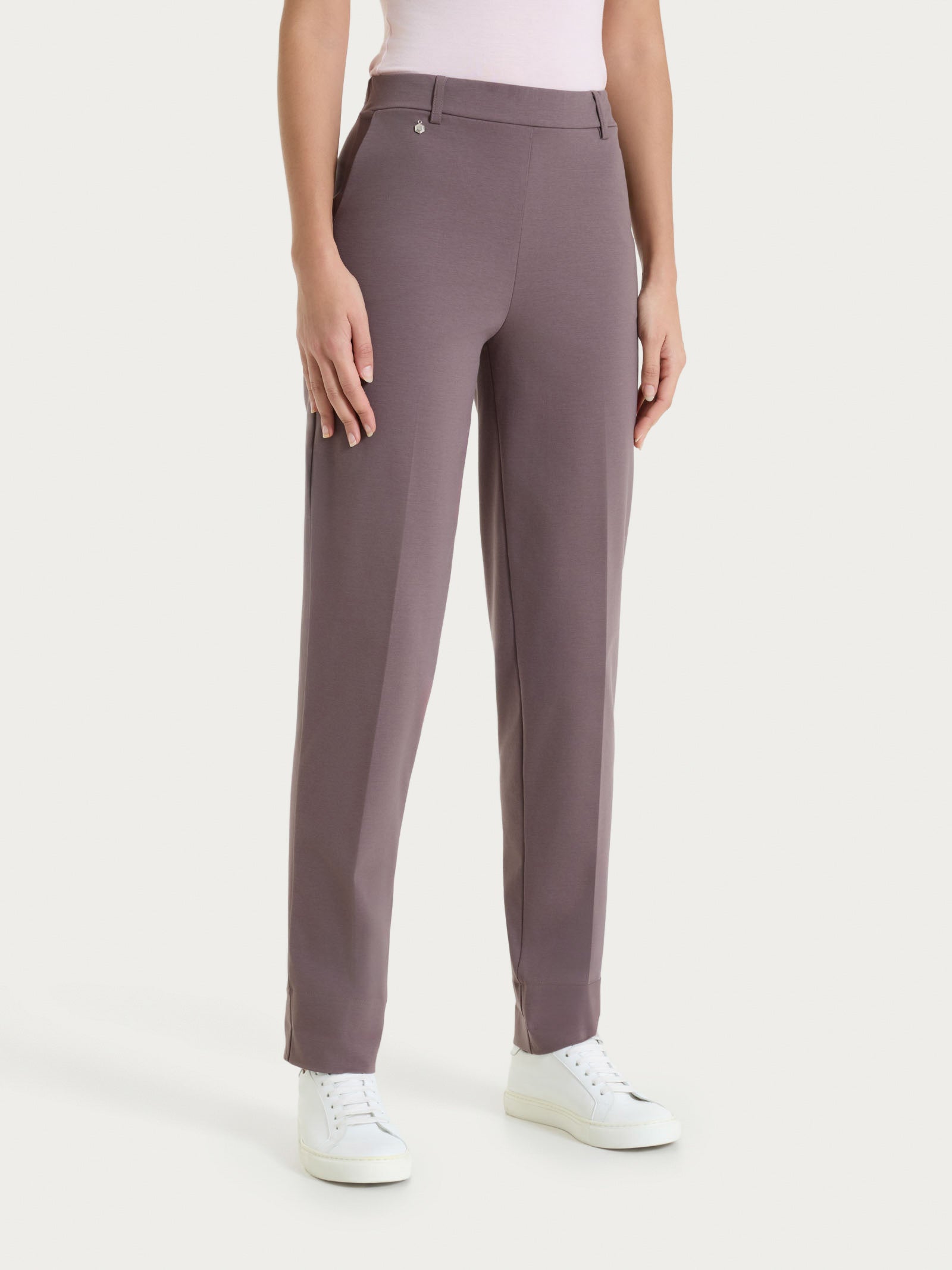 Pantalone a carota con tasche in Compact Light  Marroni Donna - Ragno