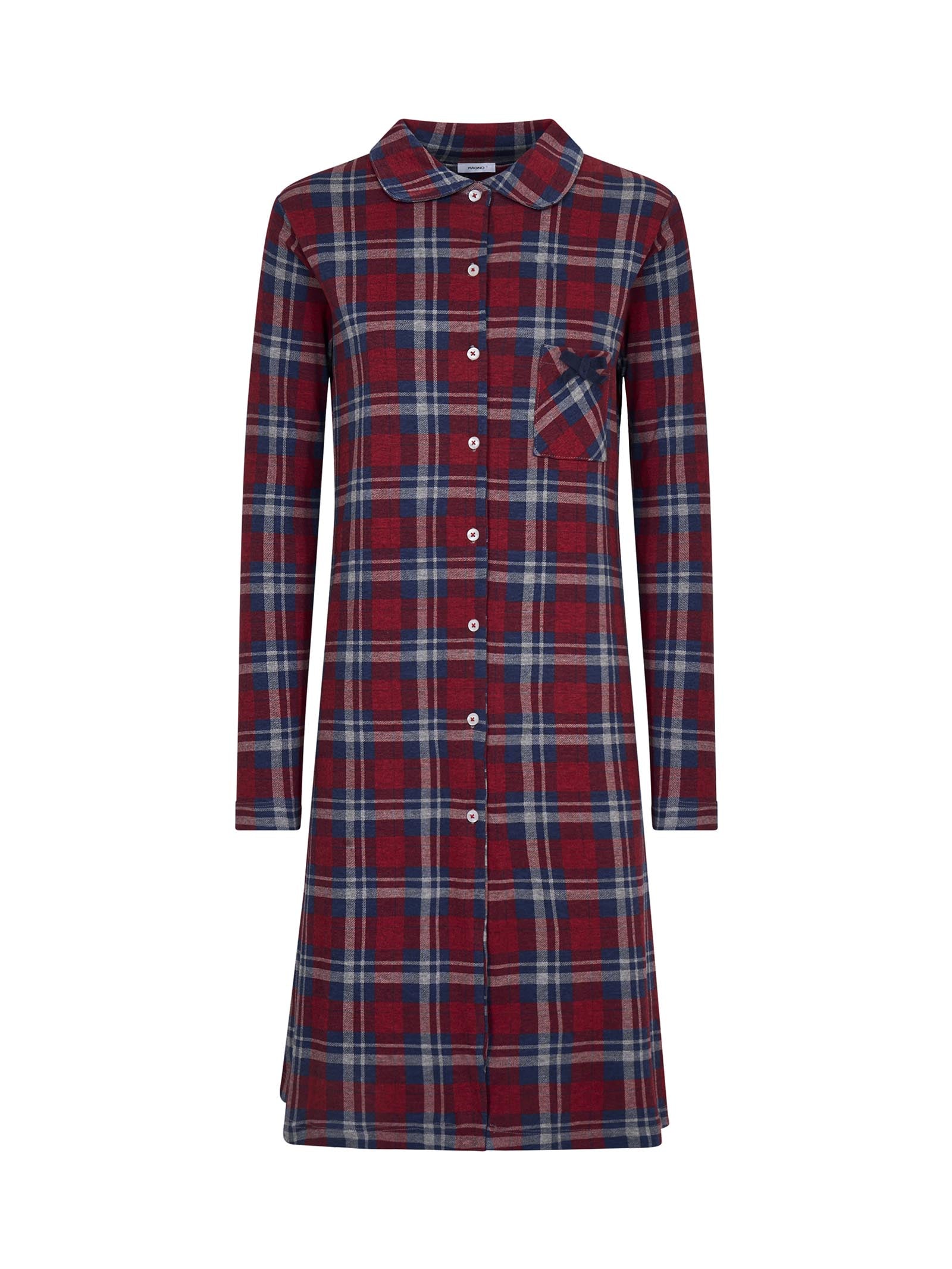 Camicia da notte aperta in stampa tartan -  - Ragno