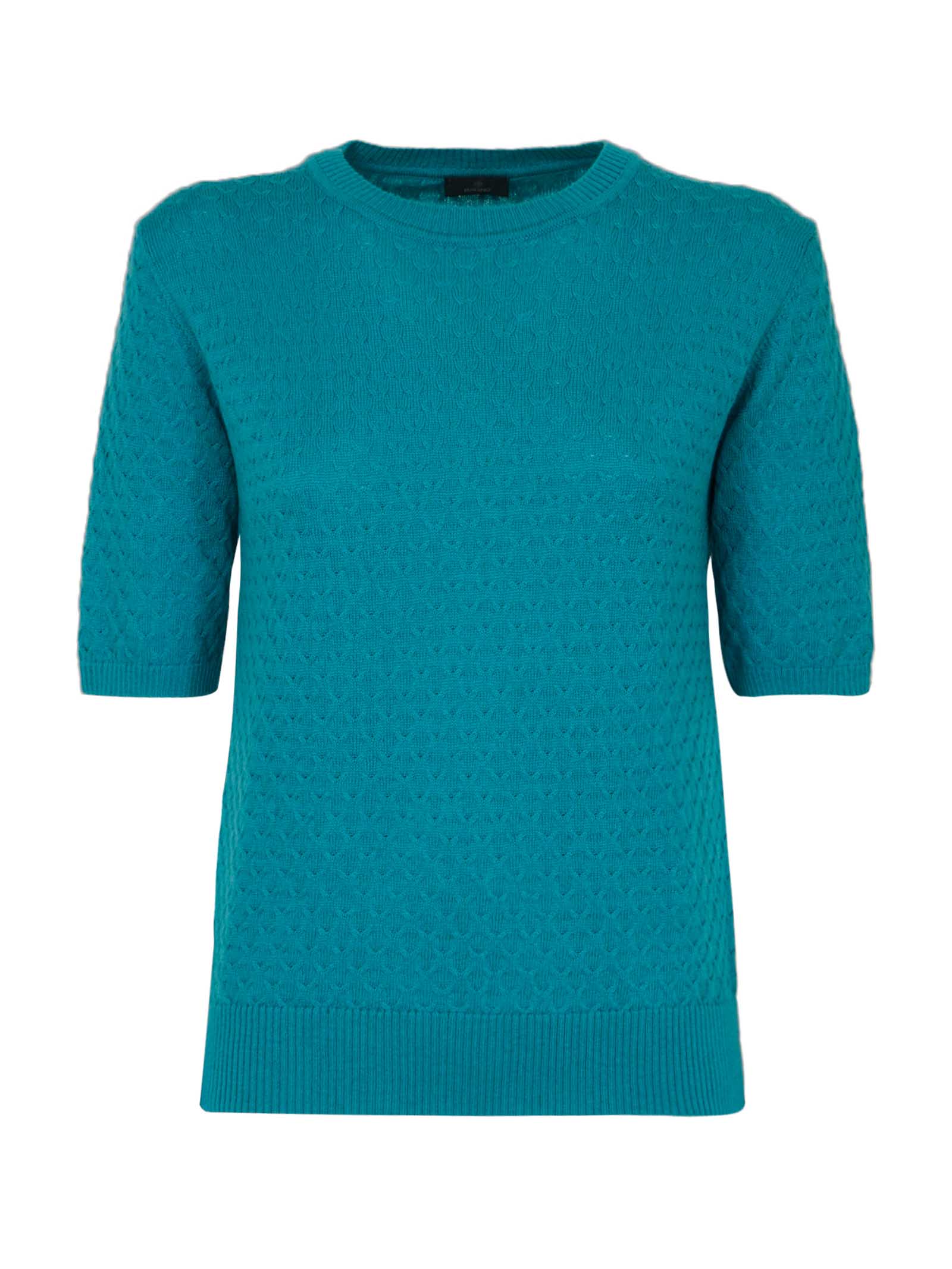 Maglia girocollo a manica corta in Wool Cot -  - Ragno