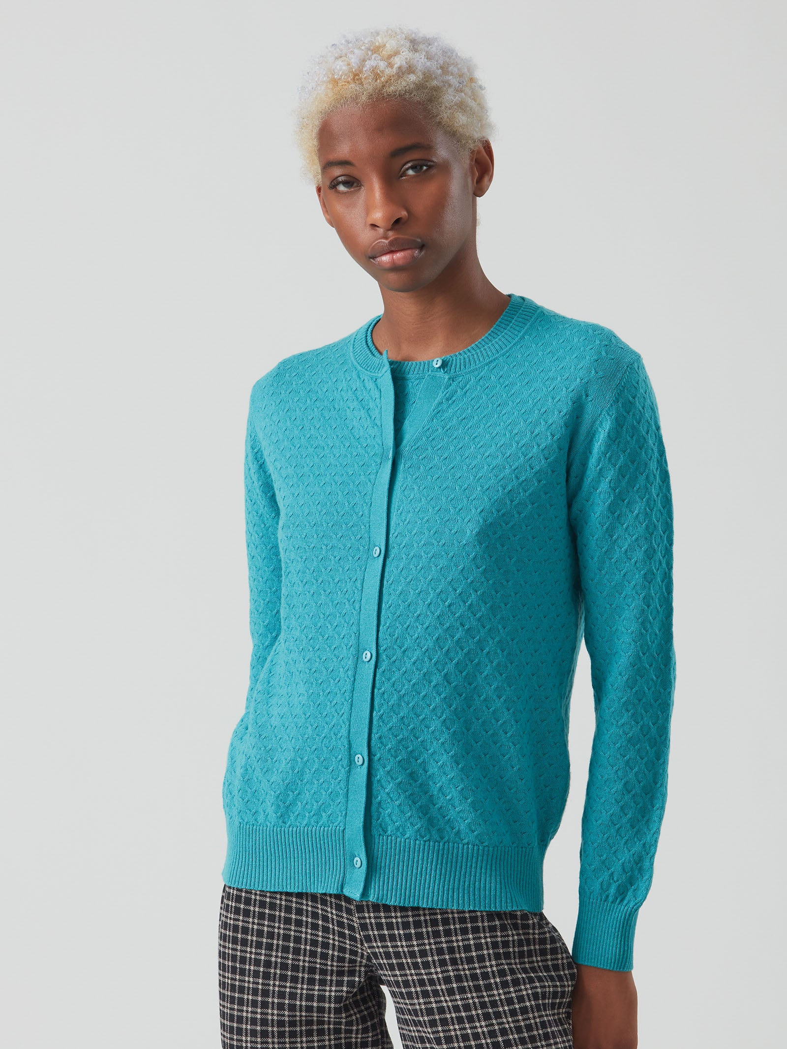 Cardigan operato in Wool Cot -  - Ragno