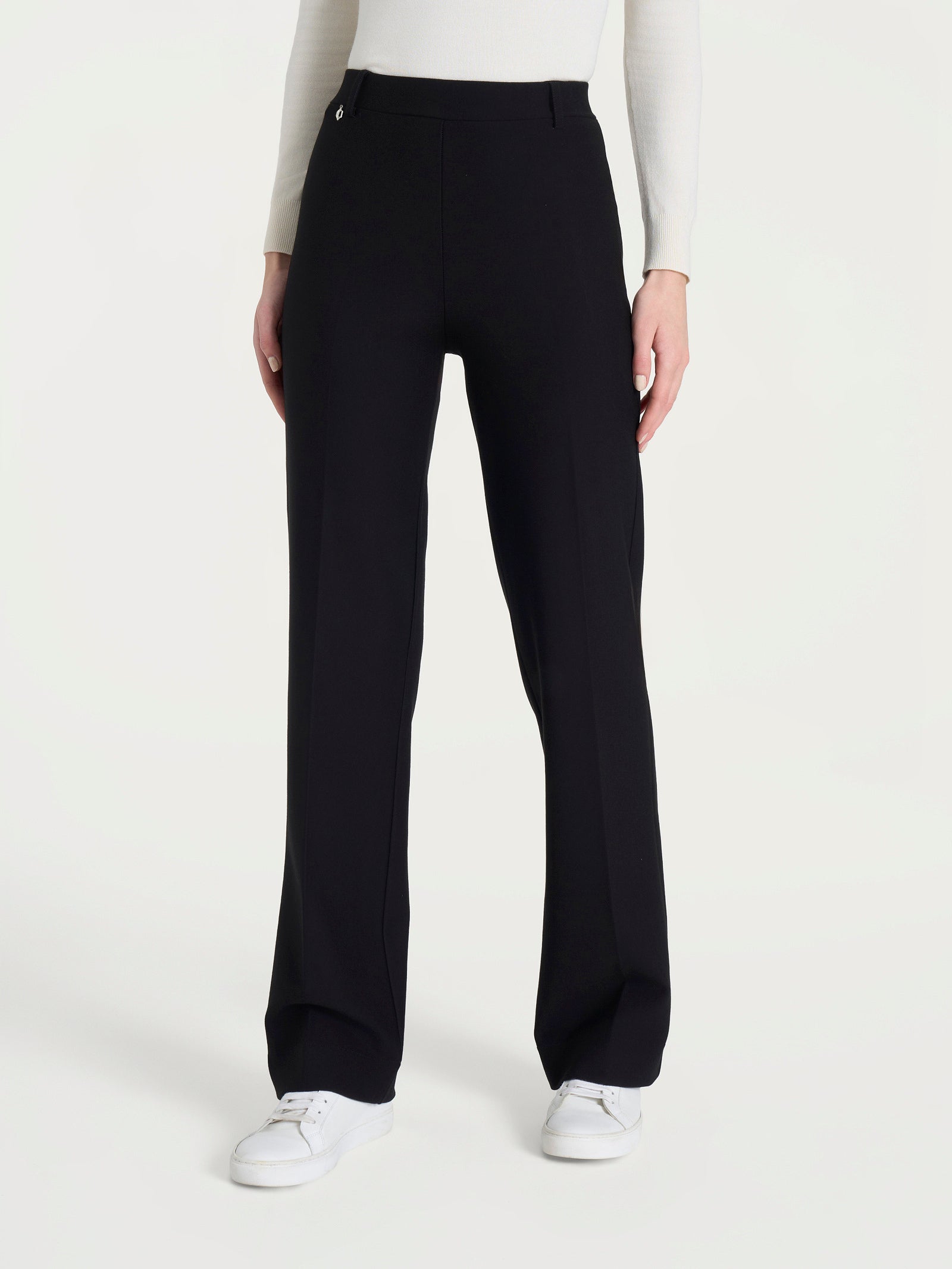 Pantalone ampio in Compact Neri Donna - Ragno