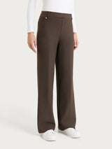 Pantalone ampio in Compact Marroni Donna - Ragno