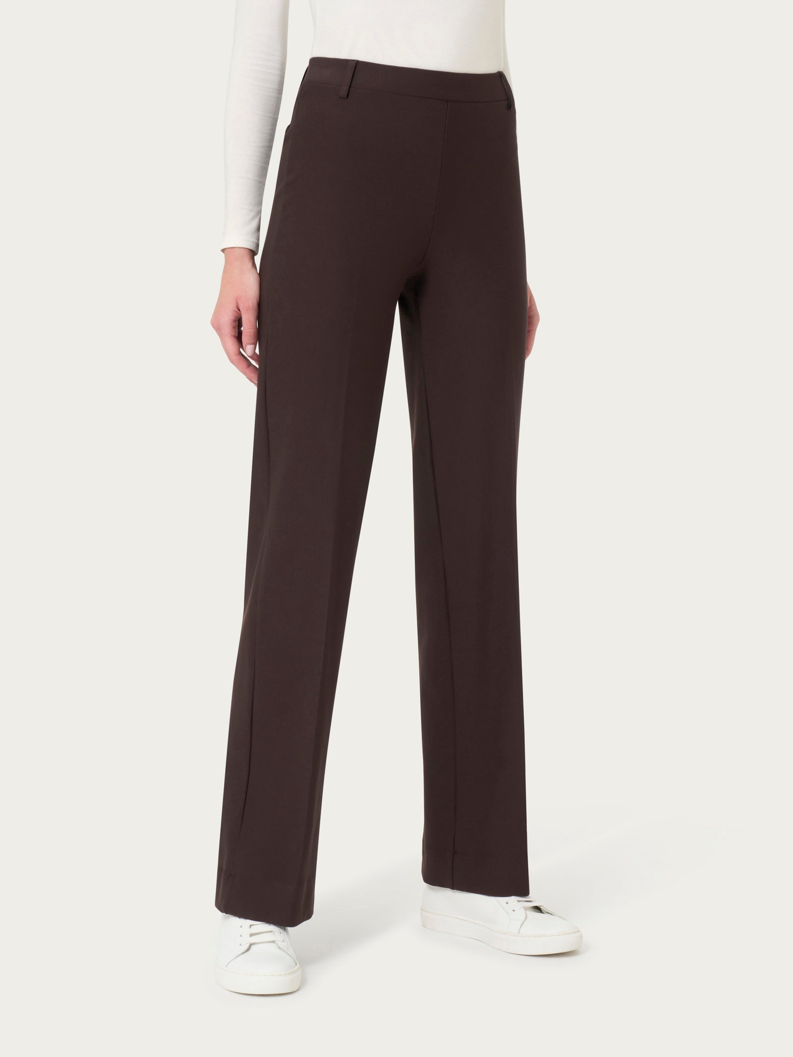 Pantalone ampio in Compact Marroni Donna - Ragno