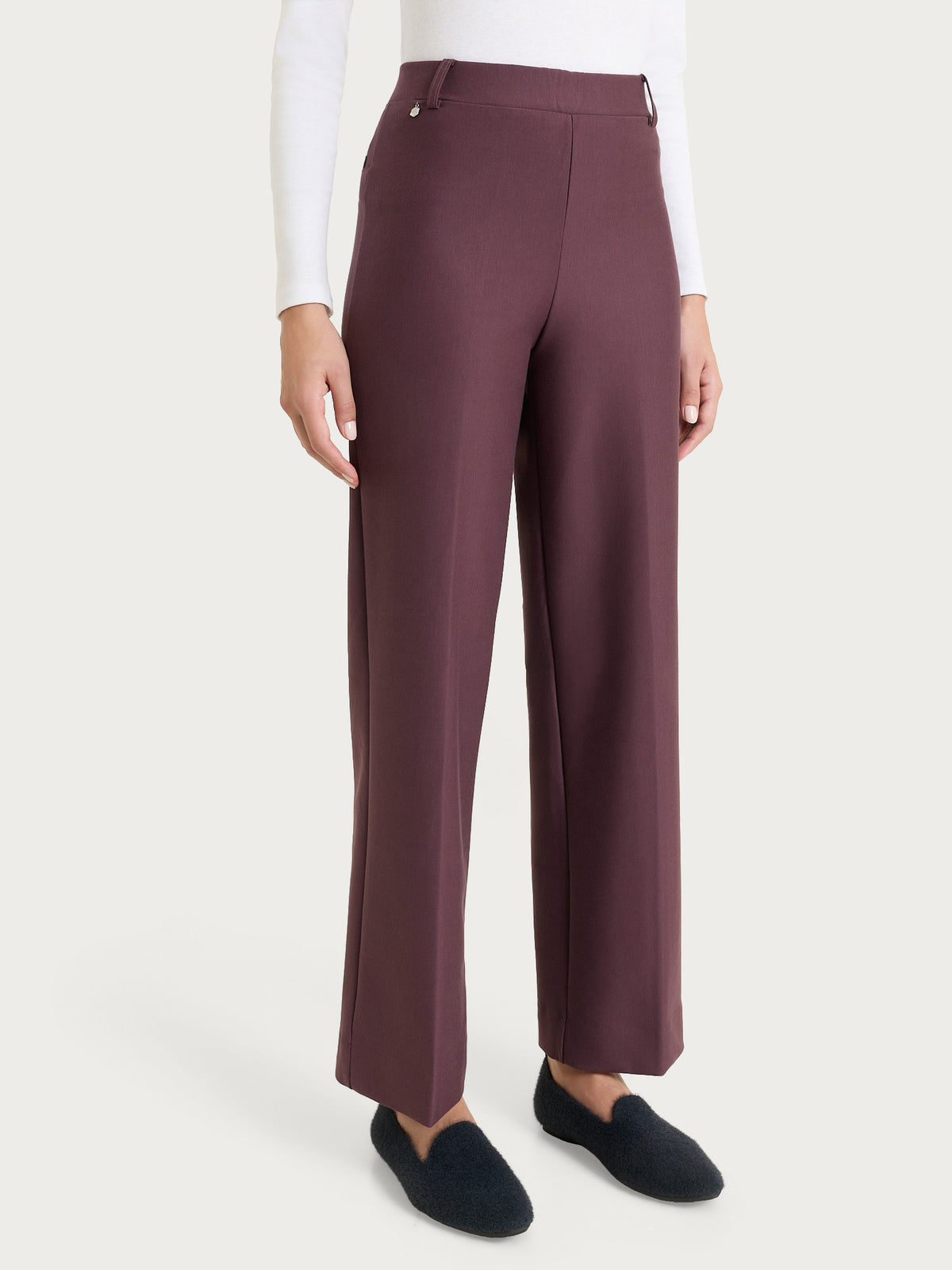 Pantalone ampio in Compact Viola Donna - Ragno