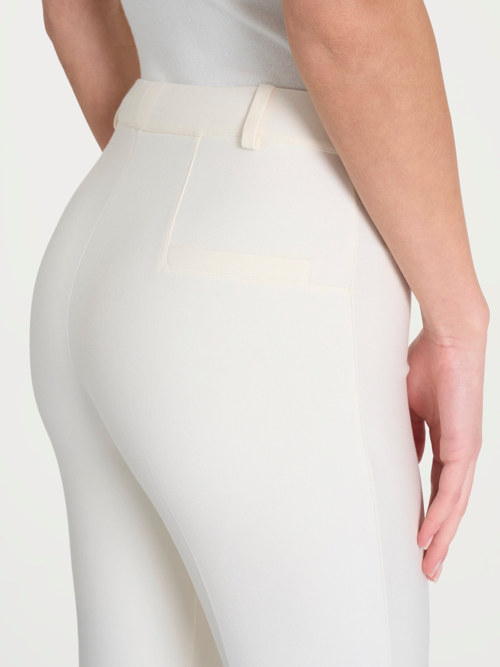 Pantalone flare alla caviglia in Compact Bianchi Donna - Ragno