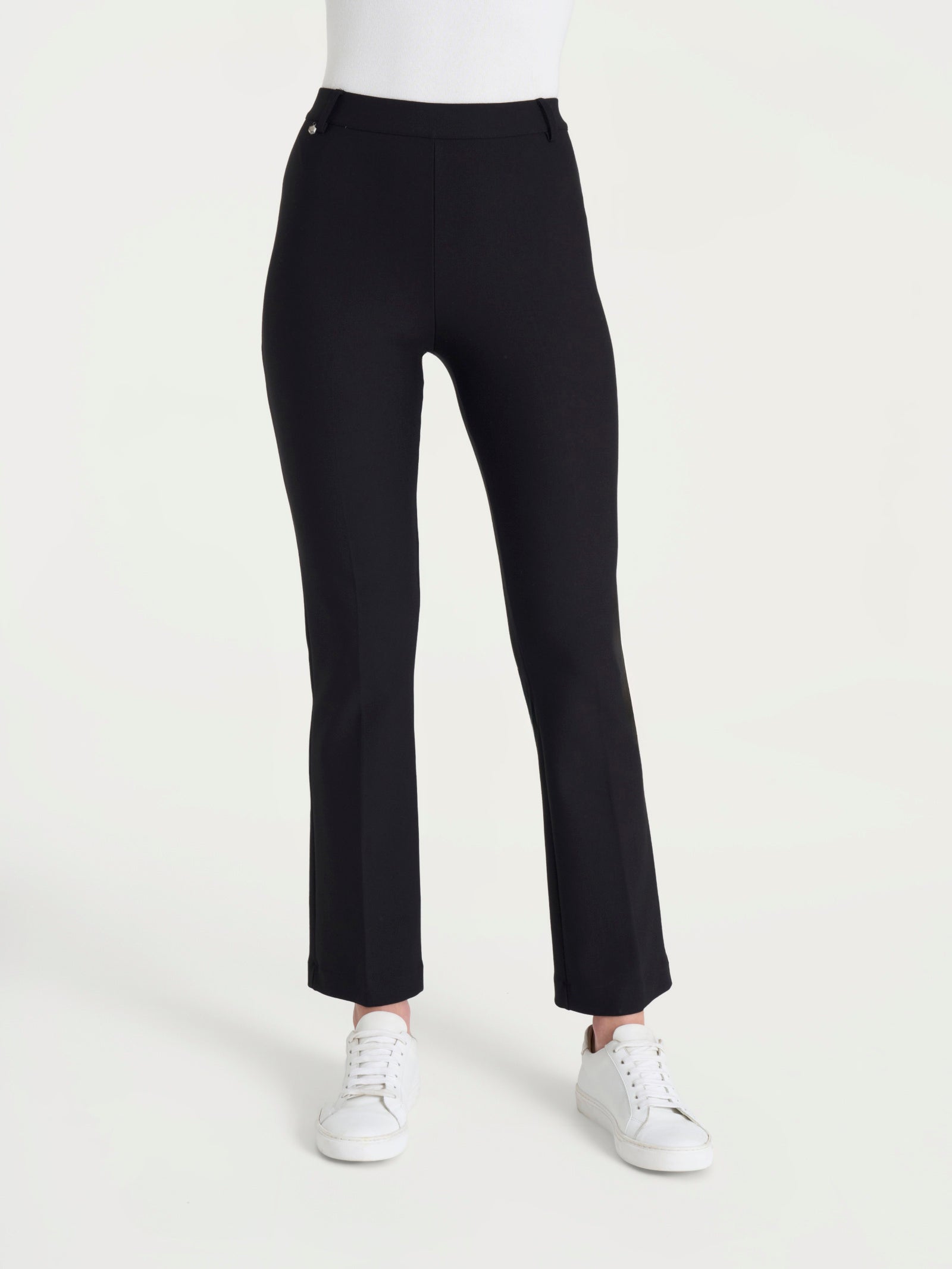 Pantalone flare alla caviglia in Compact Neri Donna - Ragno