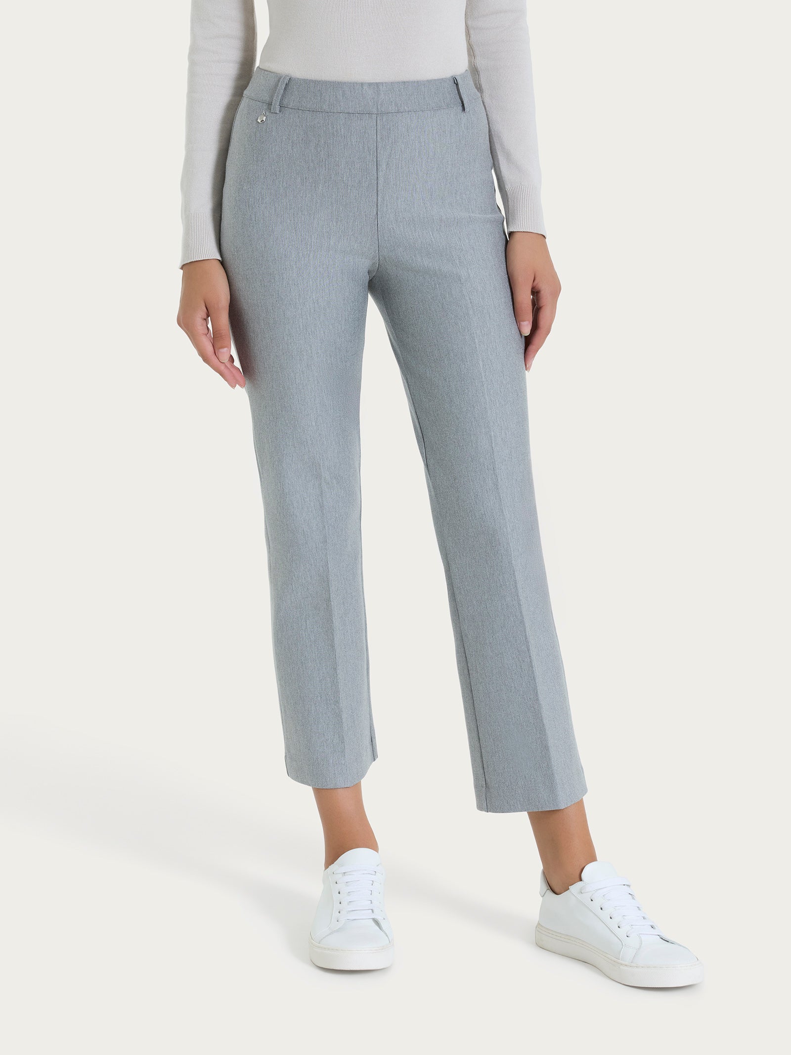 Pantalone flare alla caviglia in Compact Neri Donna - Ragno