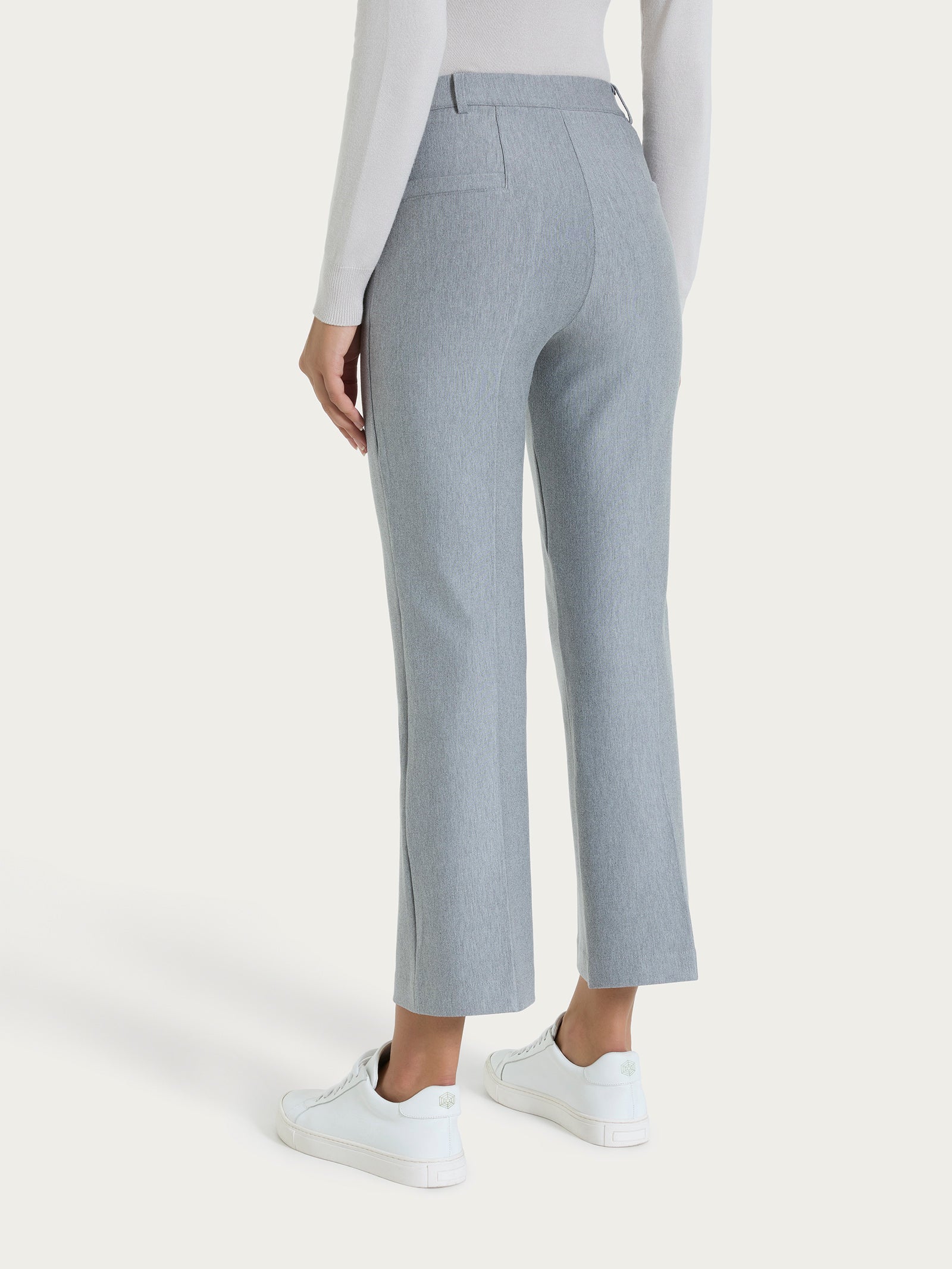 Pantalone flare alla caviglia in Compact Neri Donna - Ragno