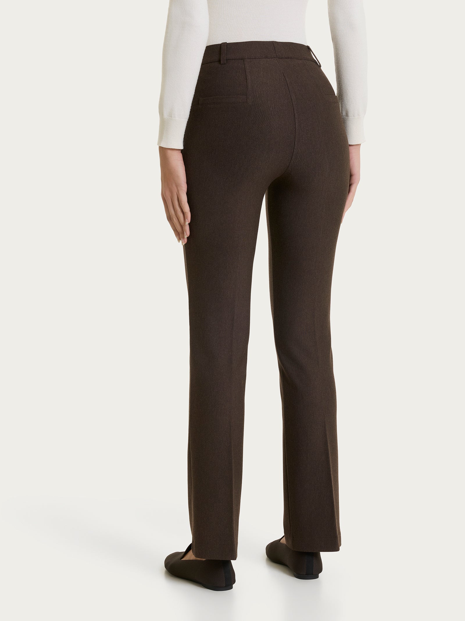 Pantalone flare alla caviglia in Compact Marroni Donna - Ragno