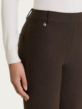 Knöchellange Flare-Hose aus Compact in Braun für Damen – Ragno