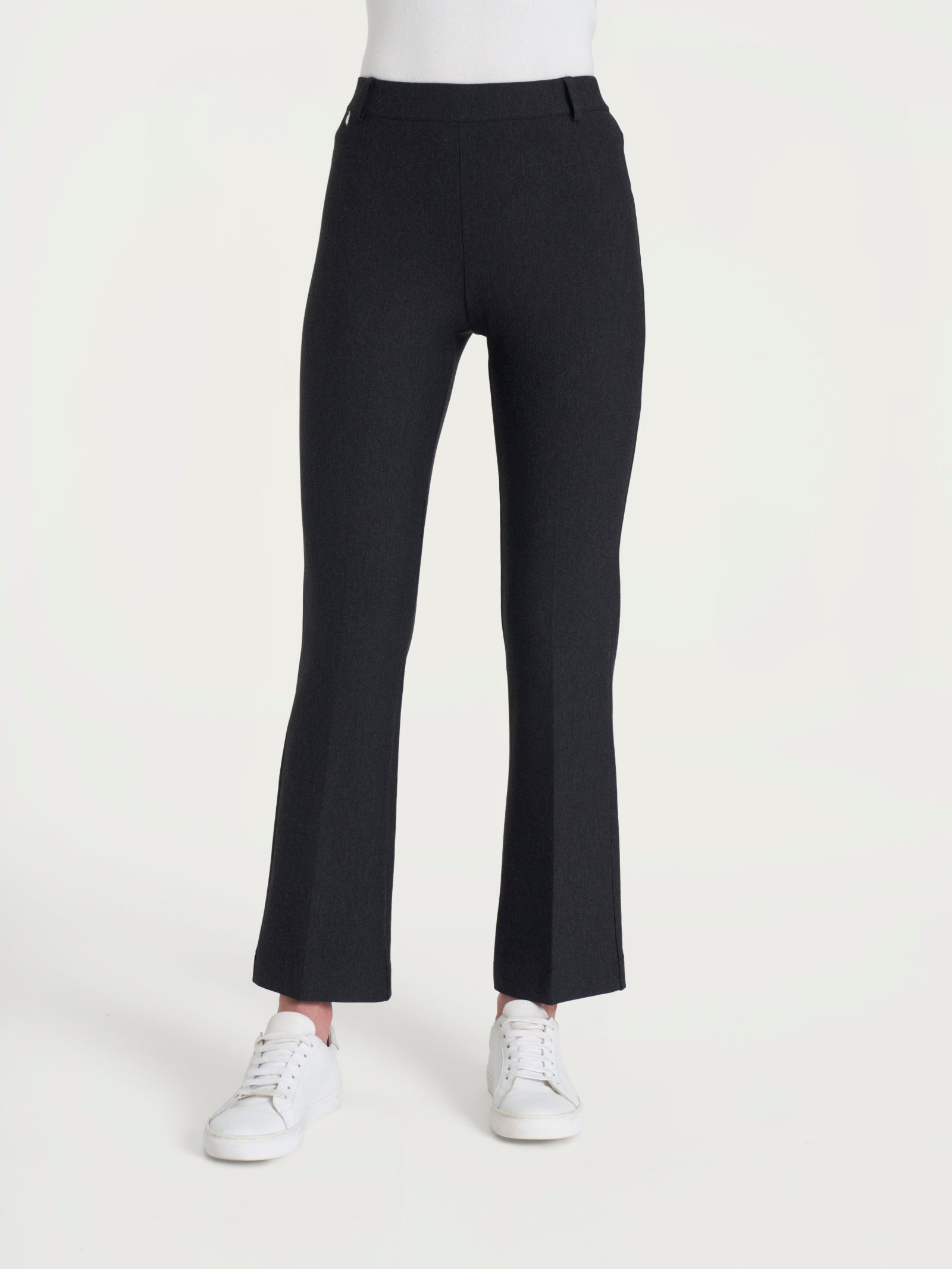 Pantalone flare alla caviglia in Compact Neri Donna - Ragno