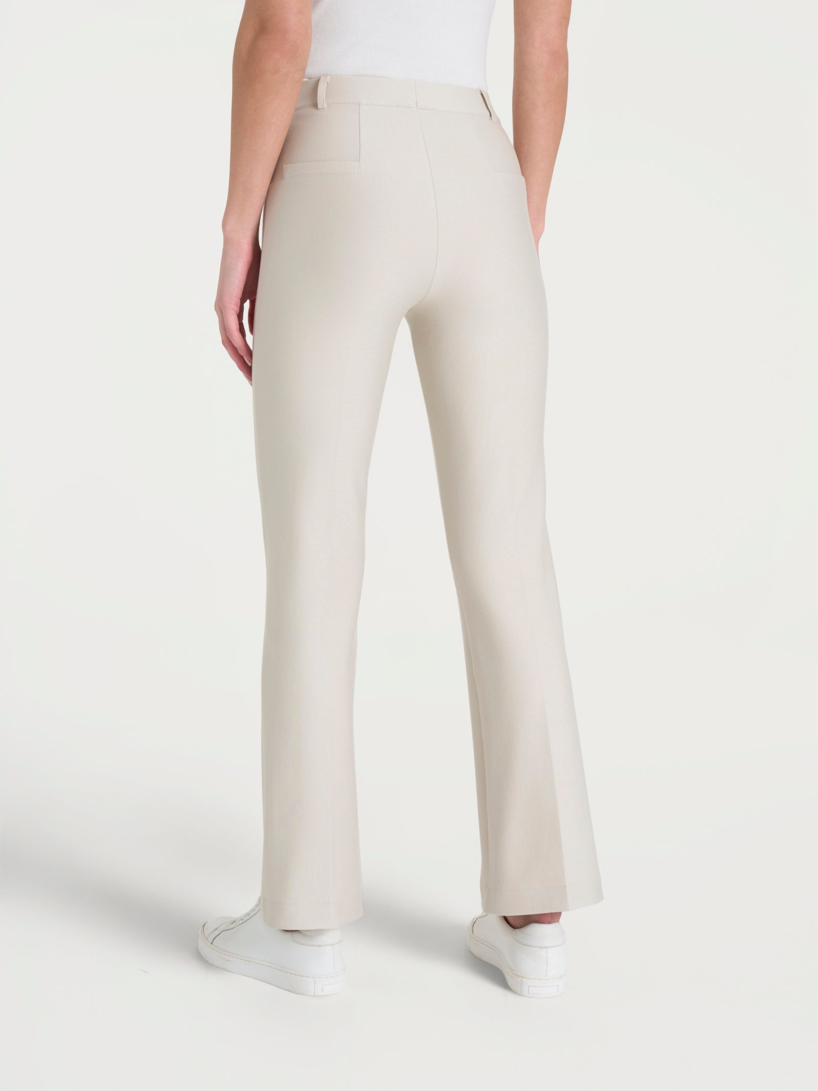 Pantalone flare alla caviglia in Compact Bianchi Donna - Ragno