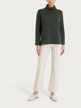 Pantalone flare alla caviglia in Compact Bianchi Donna - Ragno