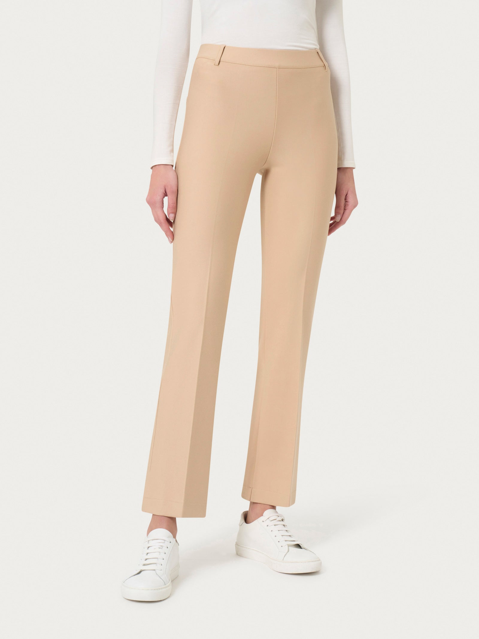 Pantalone flare alla caviglia in Compact Marroni Donna - Ragno