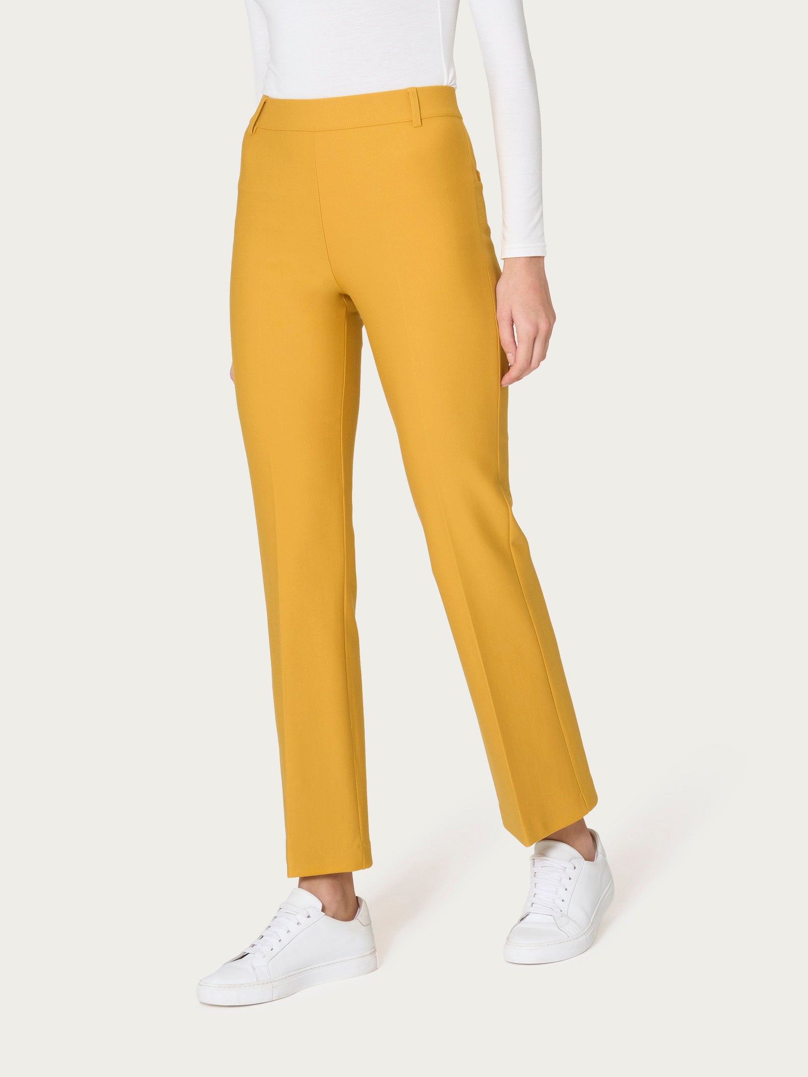 Pantalone flare alla caviglia in Compact Gialli Donna - Ragno