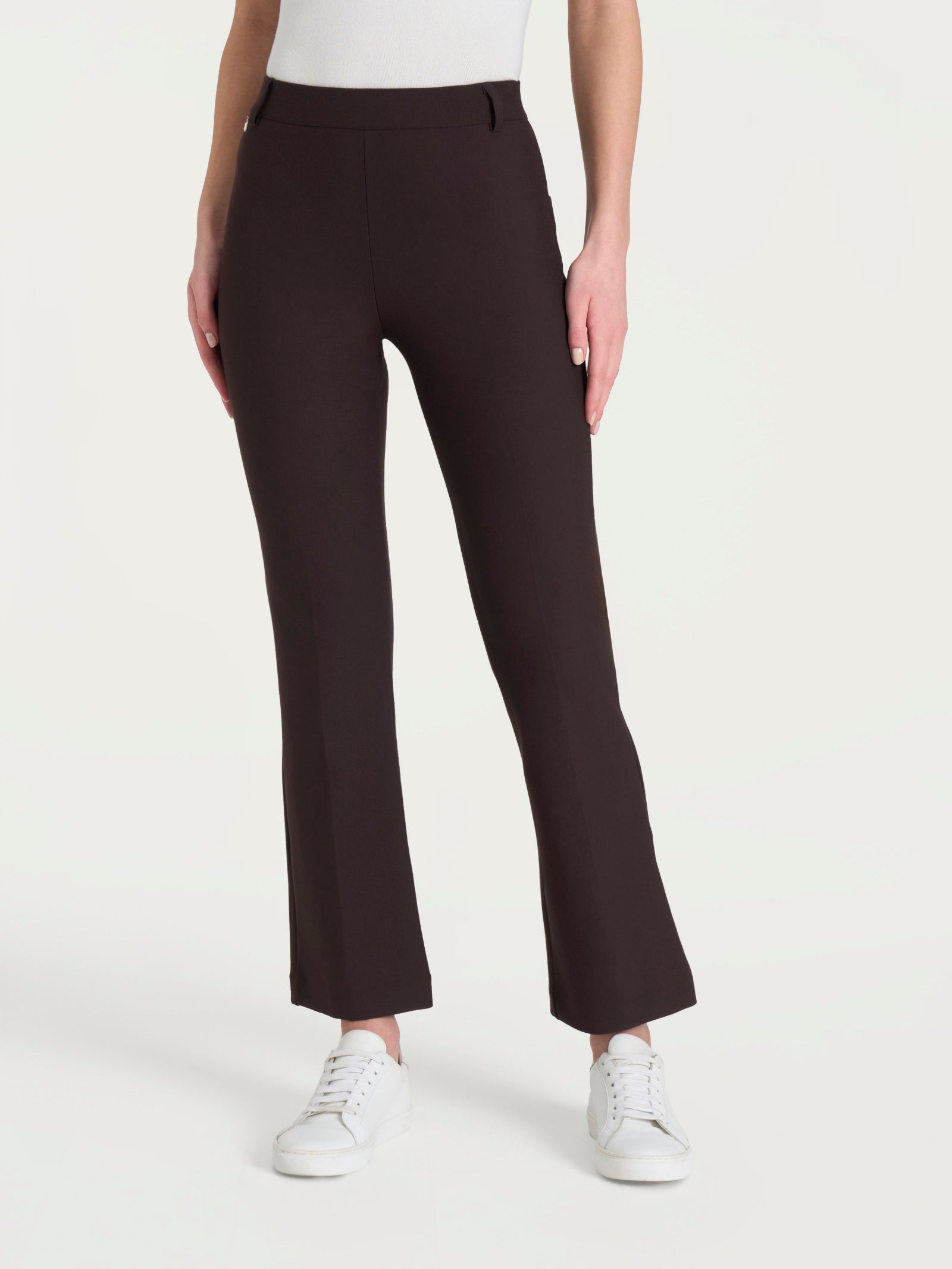 Pantalone flare alla caviglia in Compact Marroni Donna - Ragno