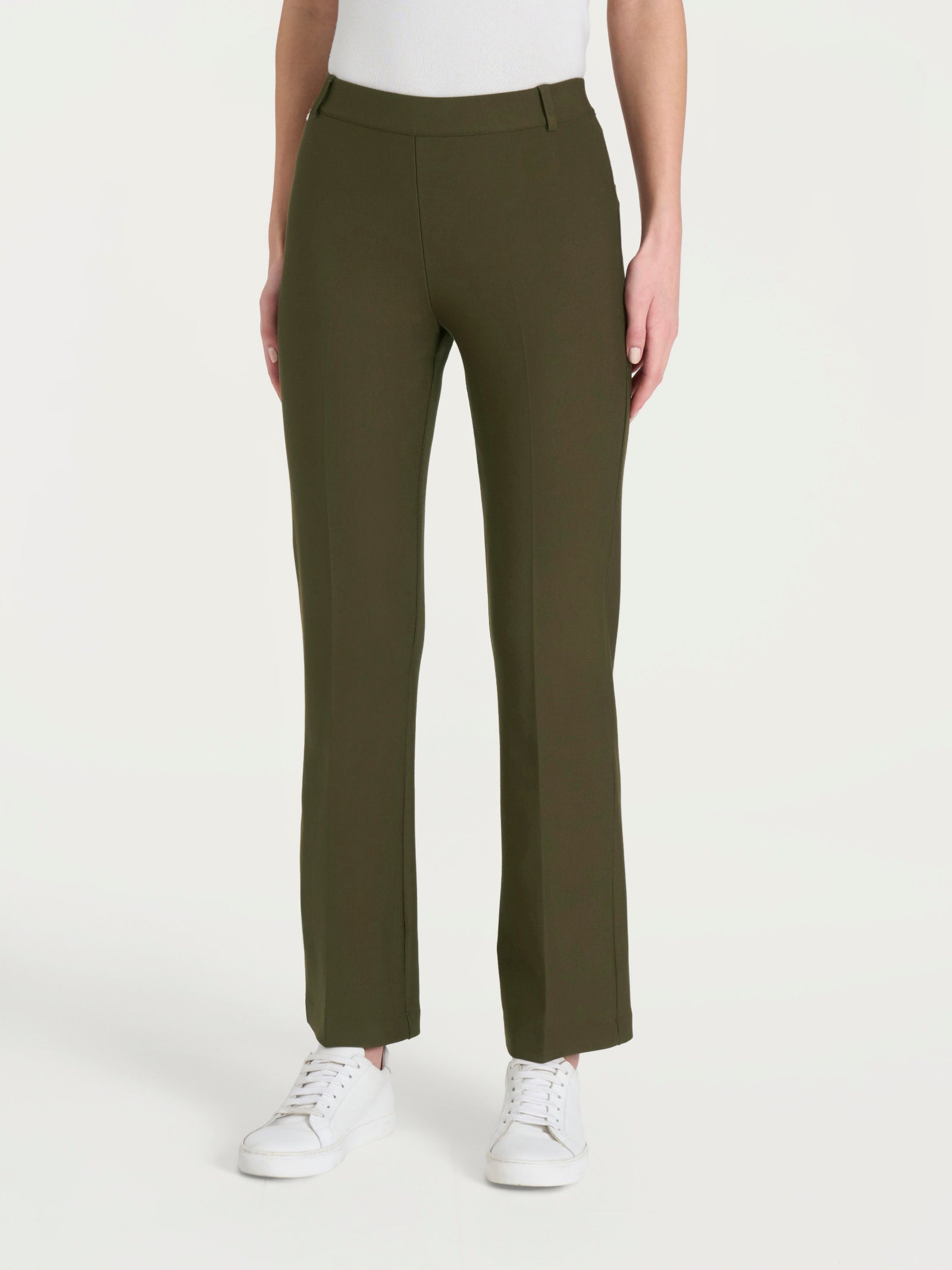 Pantalone flare alla caviglia in Compact Verdi Donna - Ragno