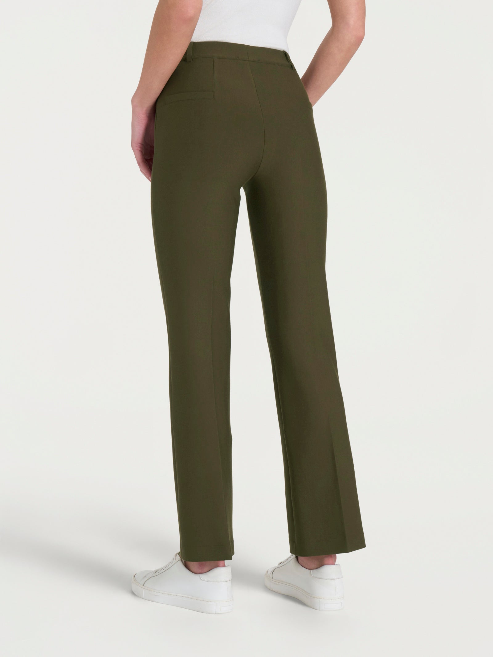 Pantalone flare alla caviglia in Compact Verdi Donna - Ragno
