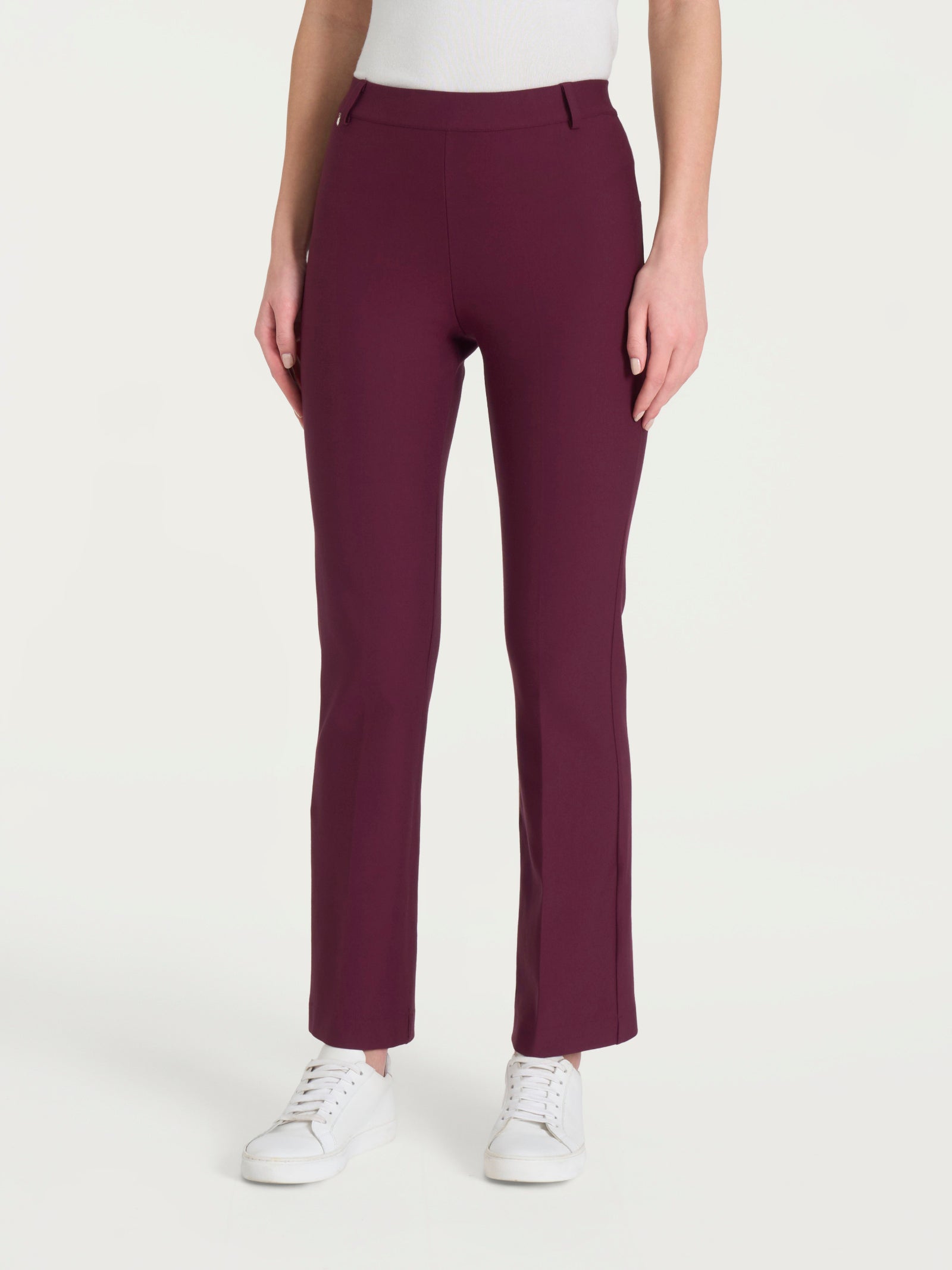 Pantalone flare alla caviglia in Compact Viola Donna - Ragno