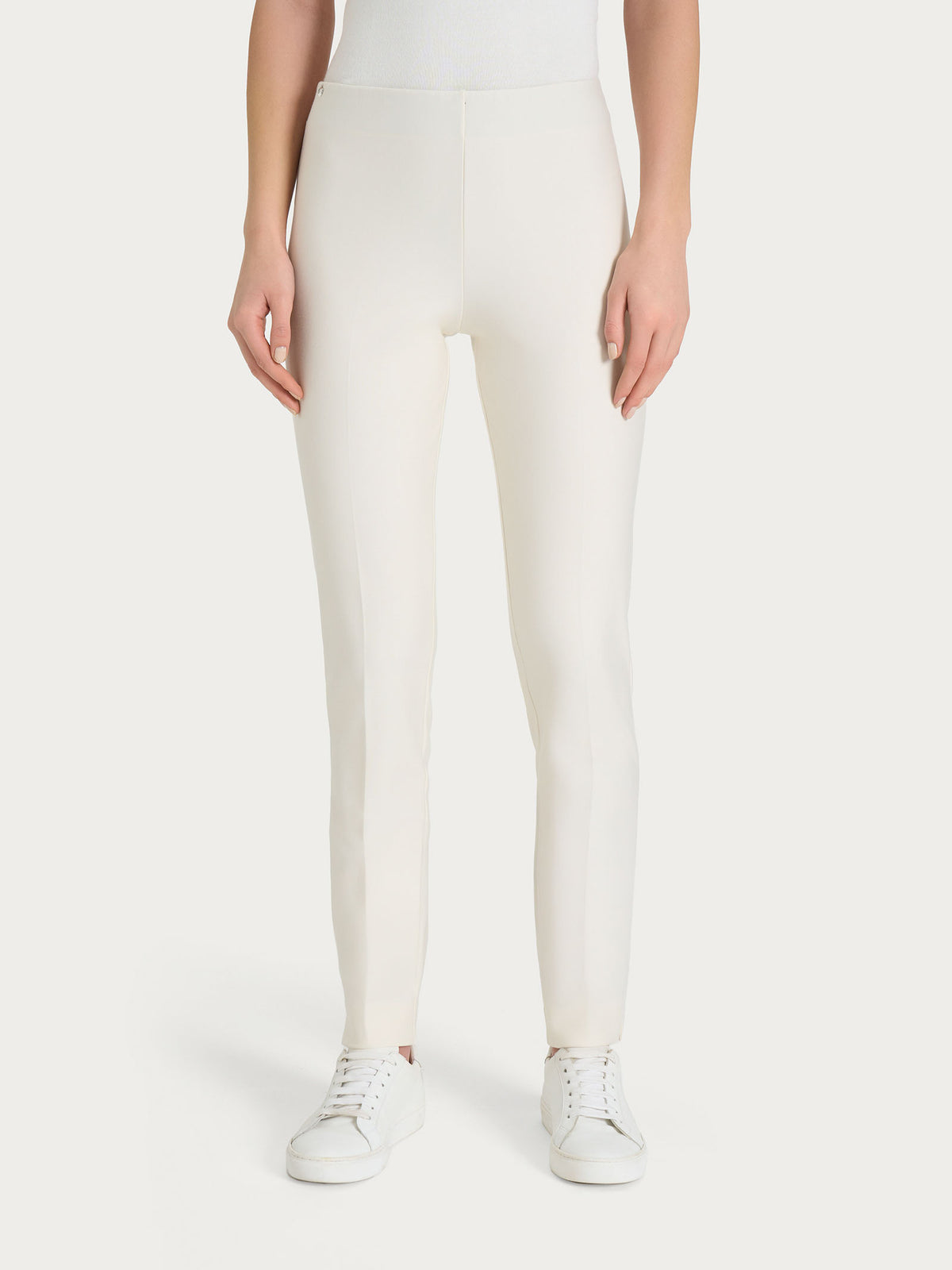 Pantalone a sigaretta con spacchetti in Compact Bianchi Donna - Ragno