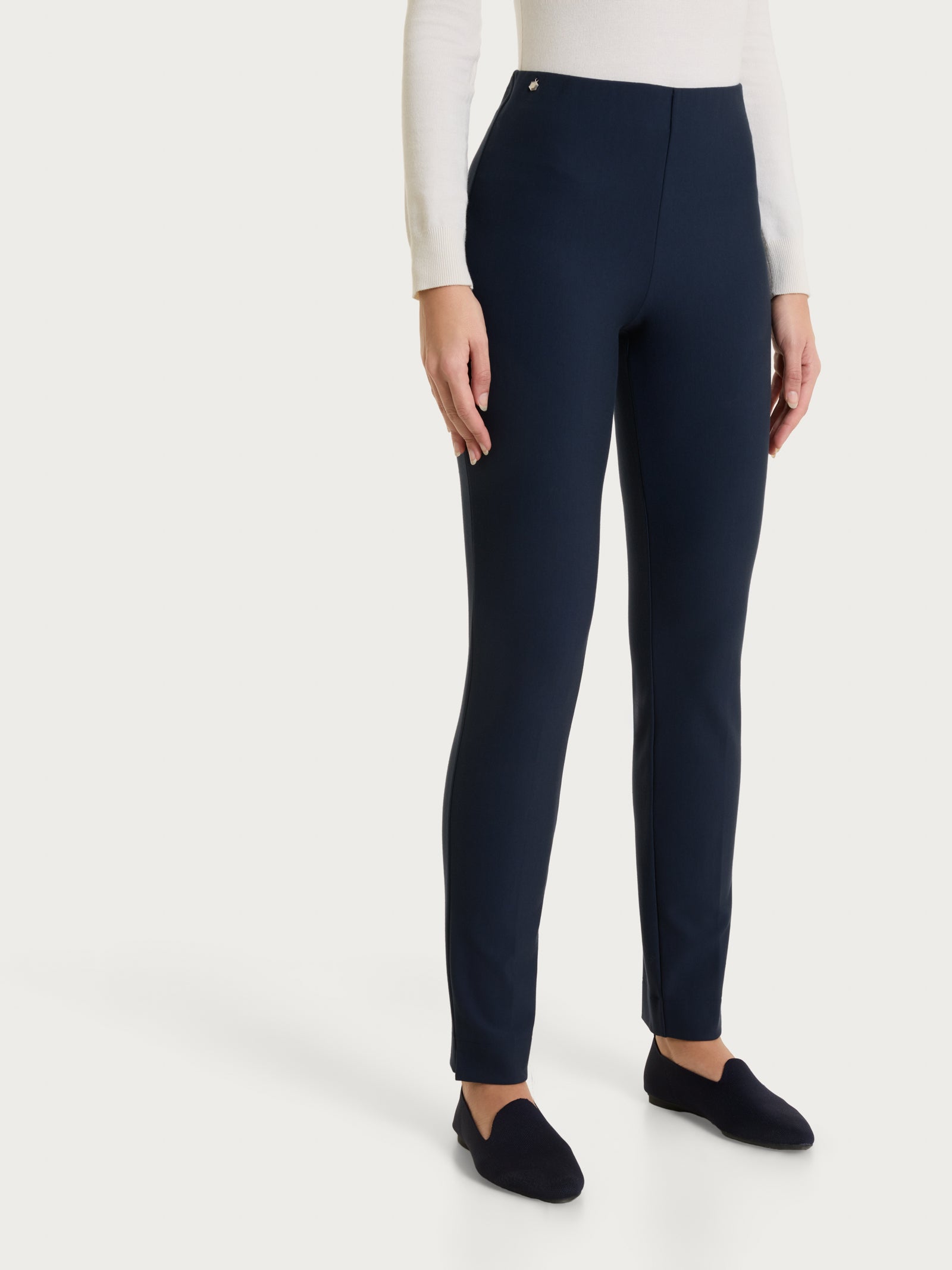 Pantalone a sigaretta con spacchetti in Compact Blu Donna - Ragno