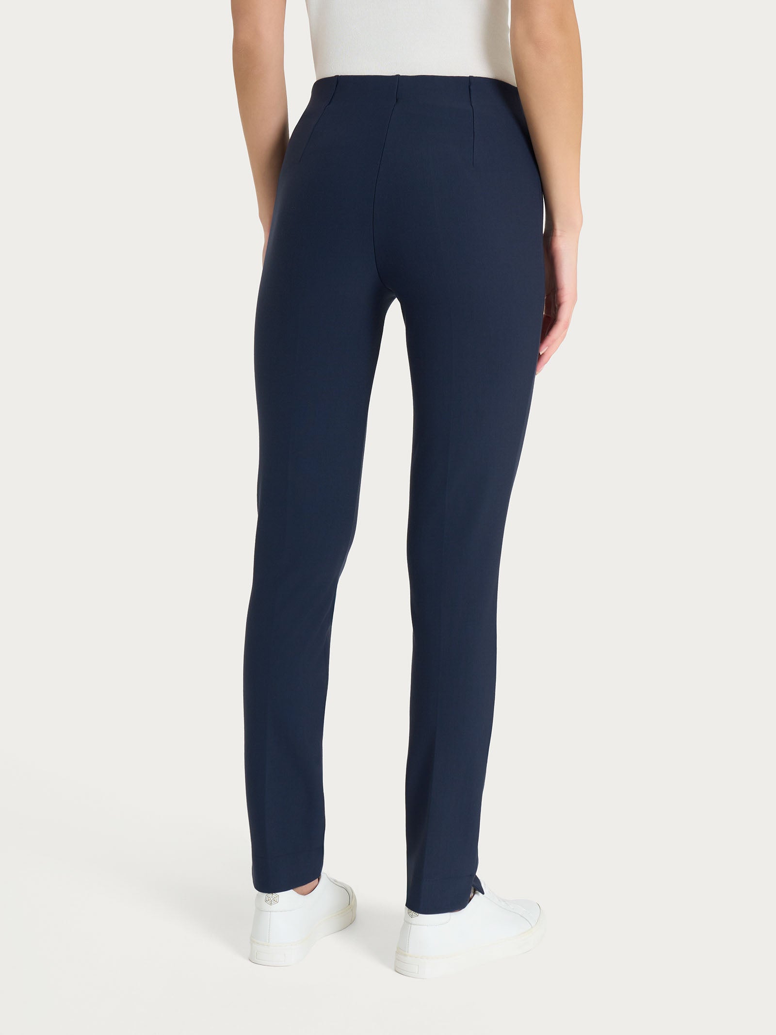 Pantalone a sigaretta con spacchetti in Compact Blu Donna - Ragno