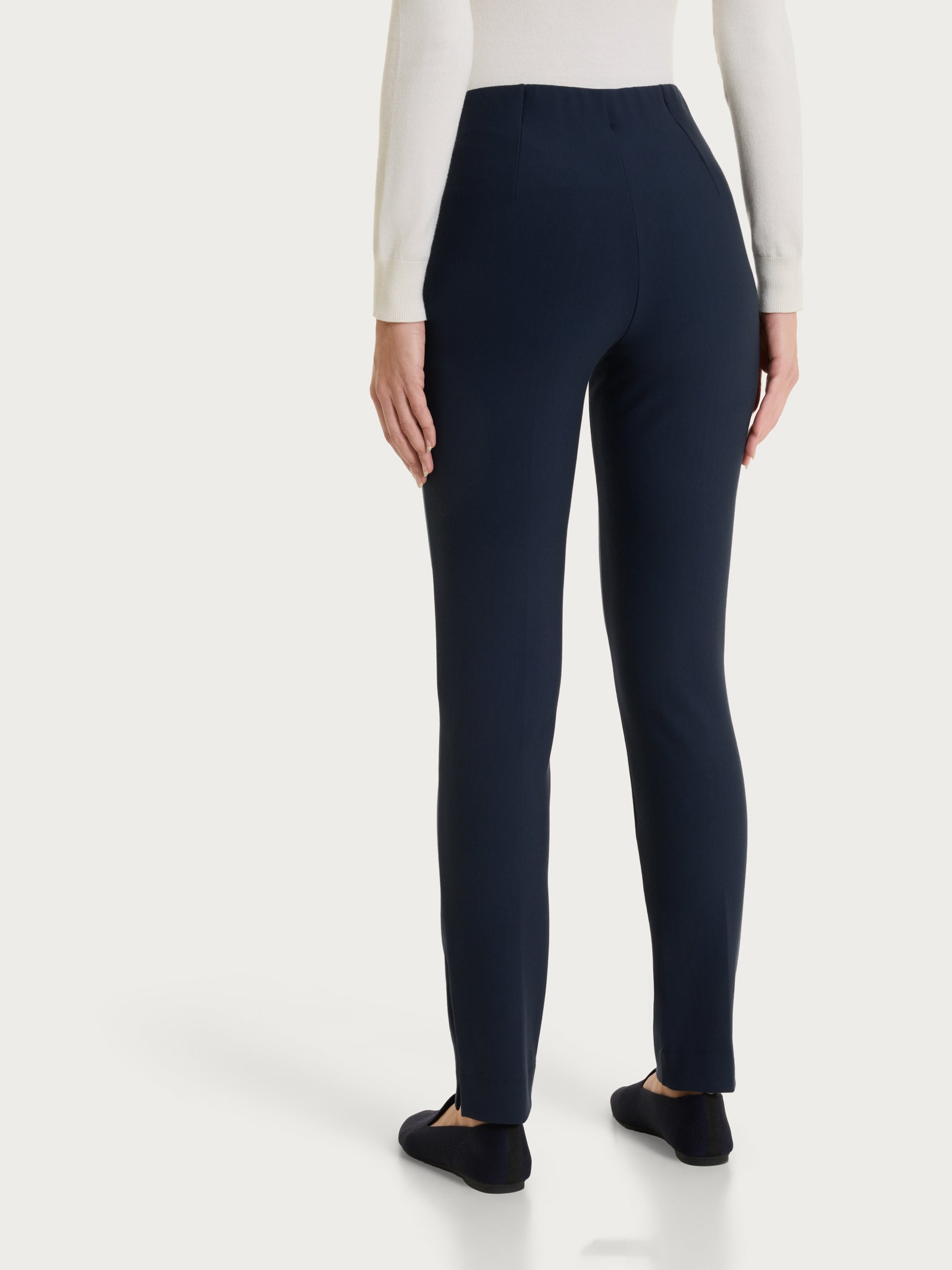 Pantalone a sigaretta con spacchetti in Compact Blu Donna - Ragno