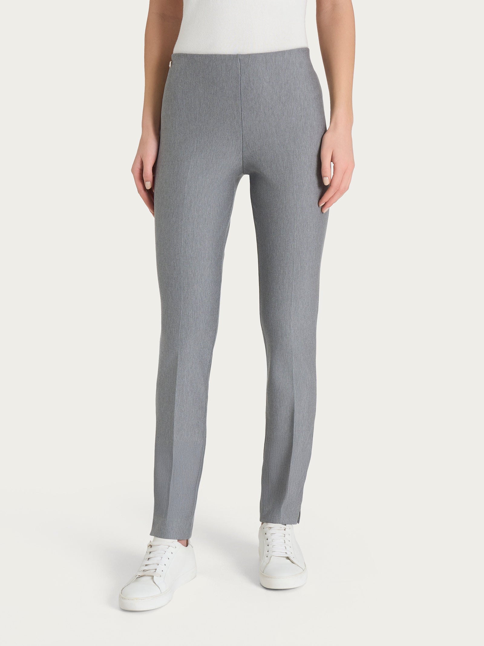 Pantalone a sigaretta con spacchetti in Compact Neri Donna - Ragno