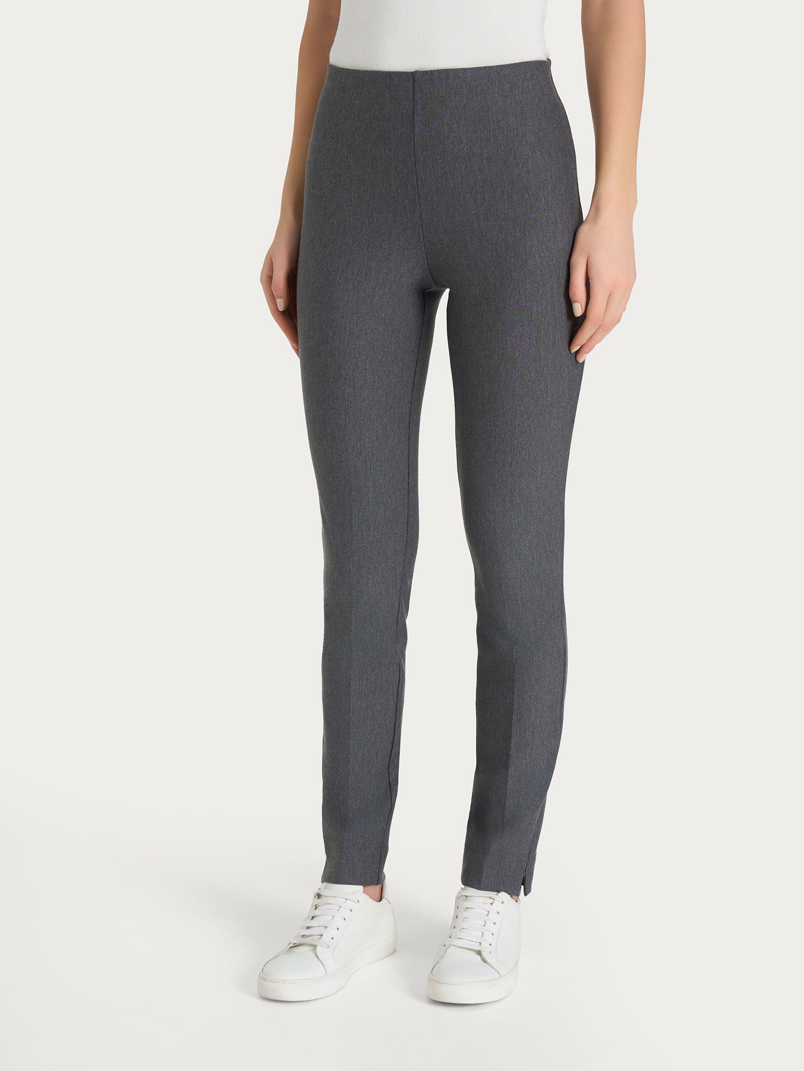 Pantalone a sigaretta con spacchetti in Compact Neri Donna - Ragno