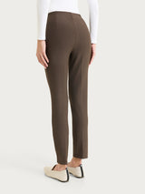Pantalone a sigaretta con spacchetti in Compact Marroni Donna - Ragno