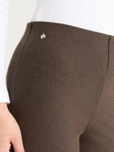 Pantalone a sigaretta con spacchetti in Compact Marroni Donna - Ragno