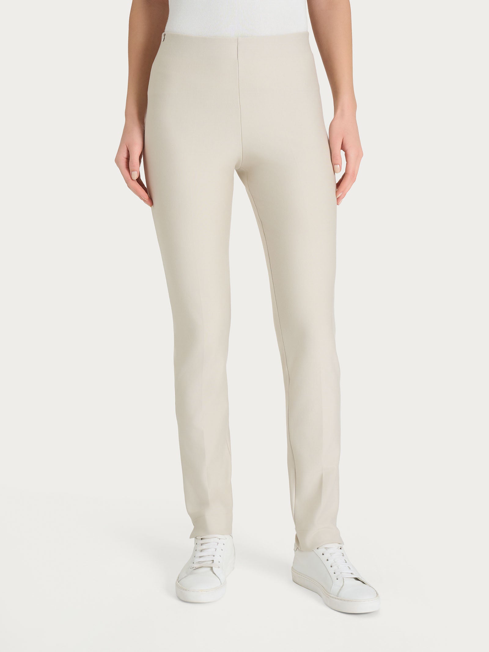 Pantalone a sigaretta con spacchetti in Compact Bianchi Donna - Ragno