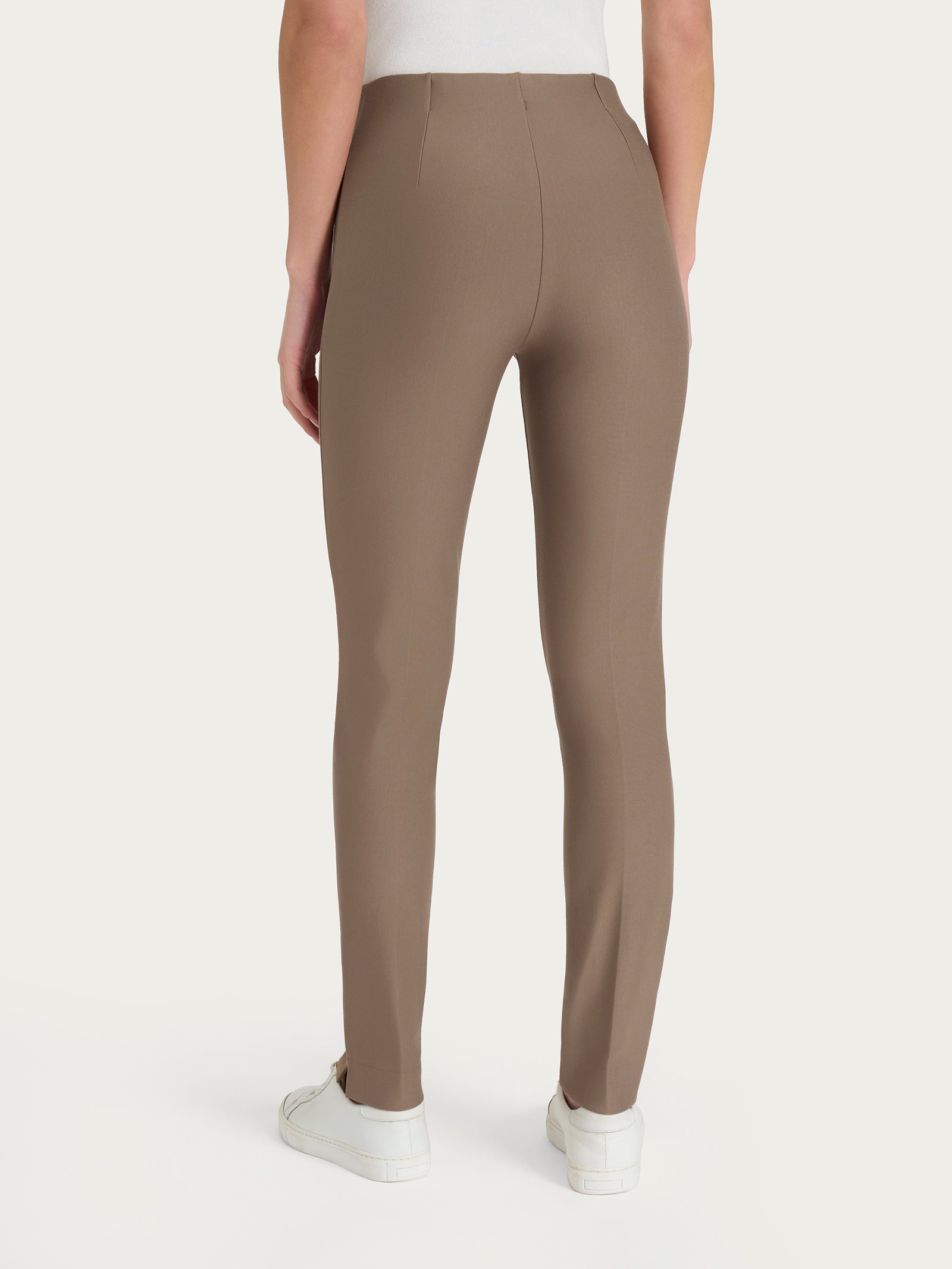Pantalone a sigaretta con spacchetti in Compact Marroni Donna - Ragno