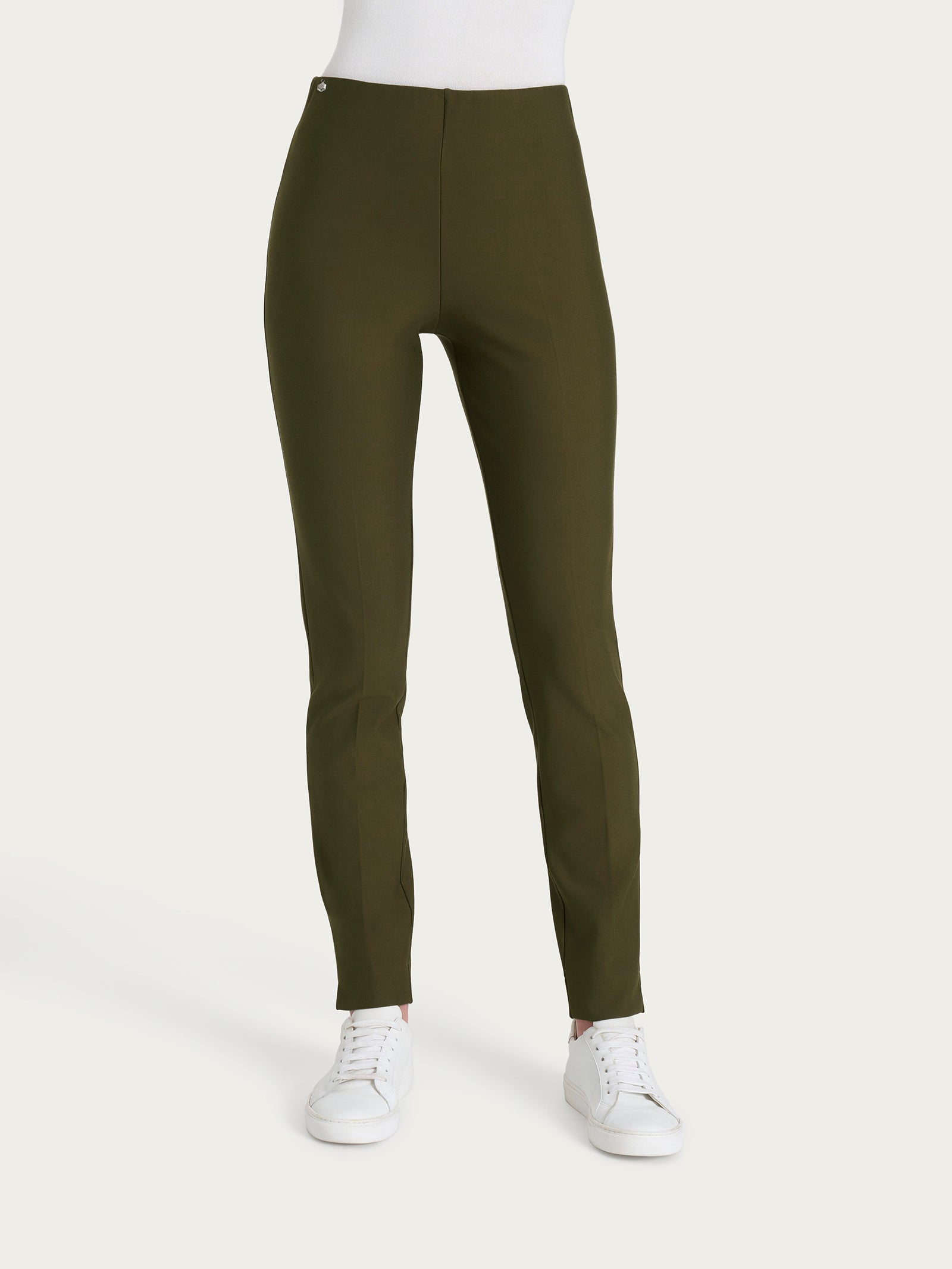Pantalone a sigaretta con spacchetti in Compact Verdi Donna - Ragno
