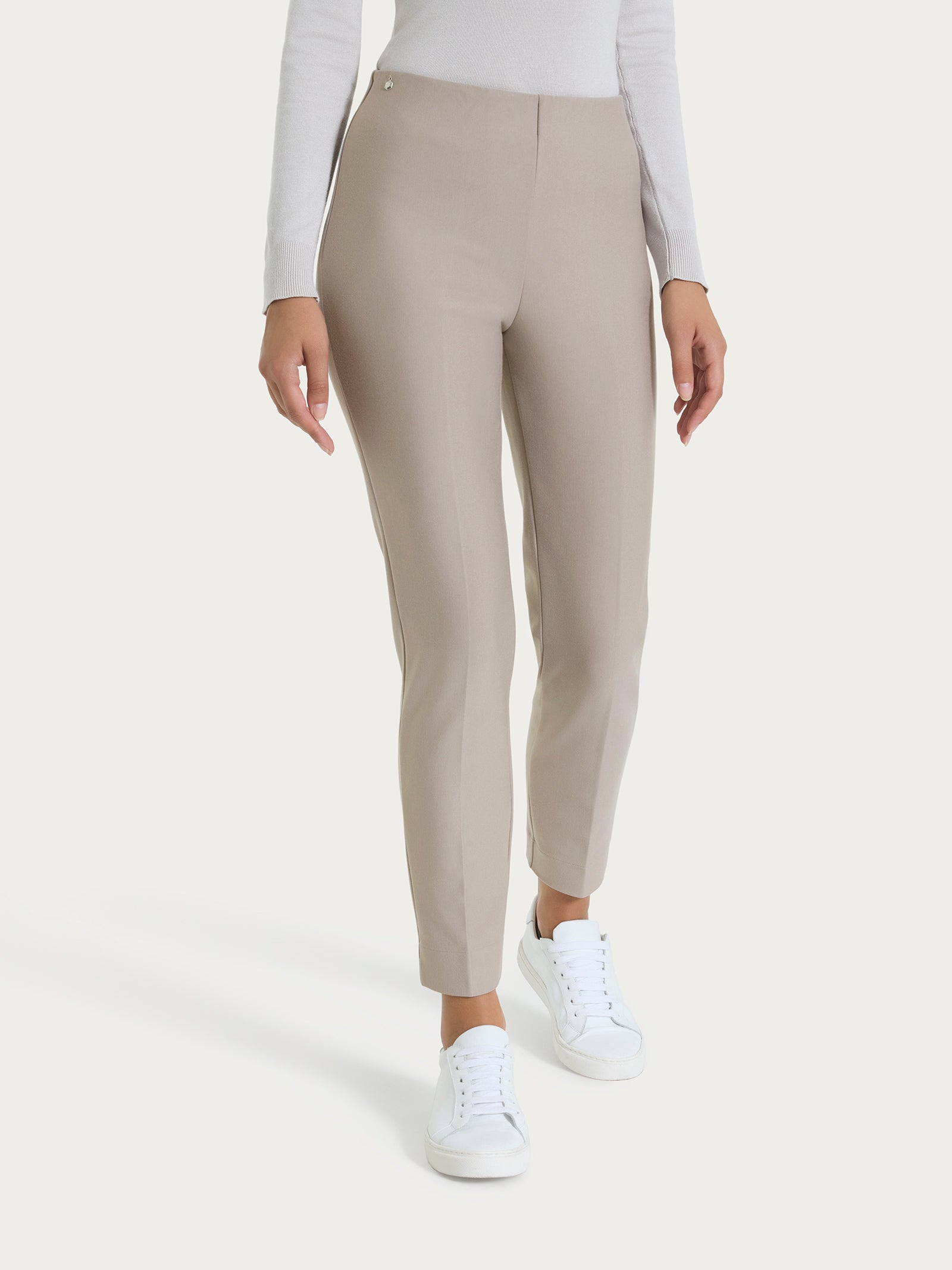 Pantalone a sigaretta con spacchetti in Compact Grigi Donna - Ragno