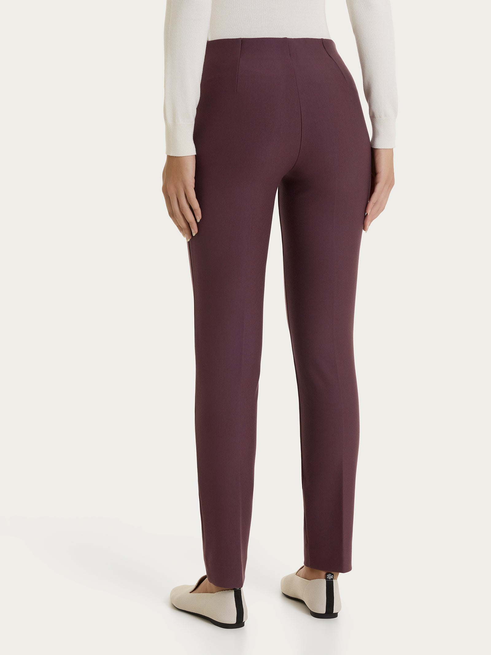 Pantalone a sigaretta con spacchetti in Compact Viola Donna - Ragno