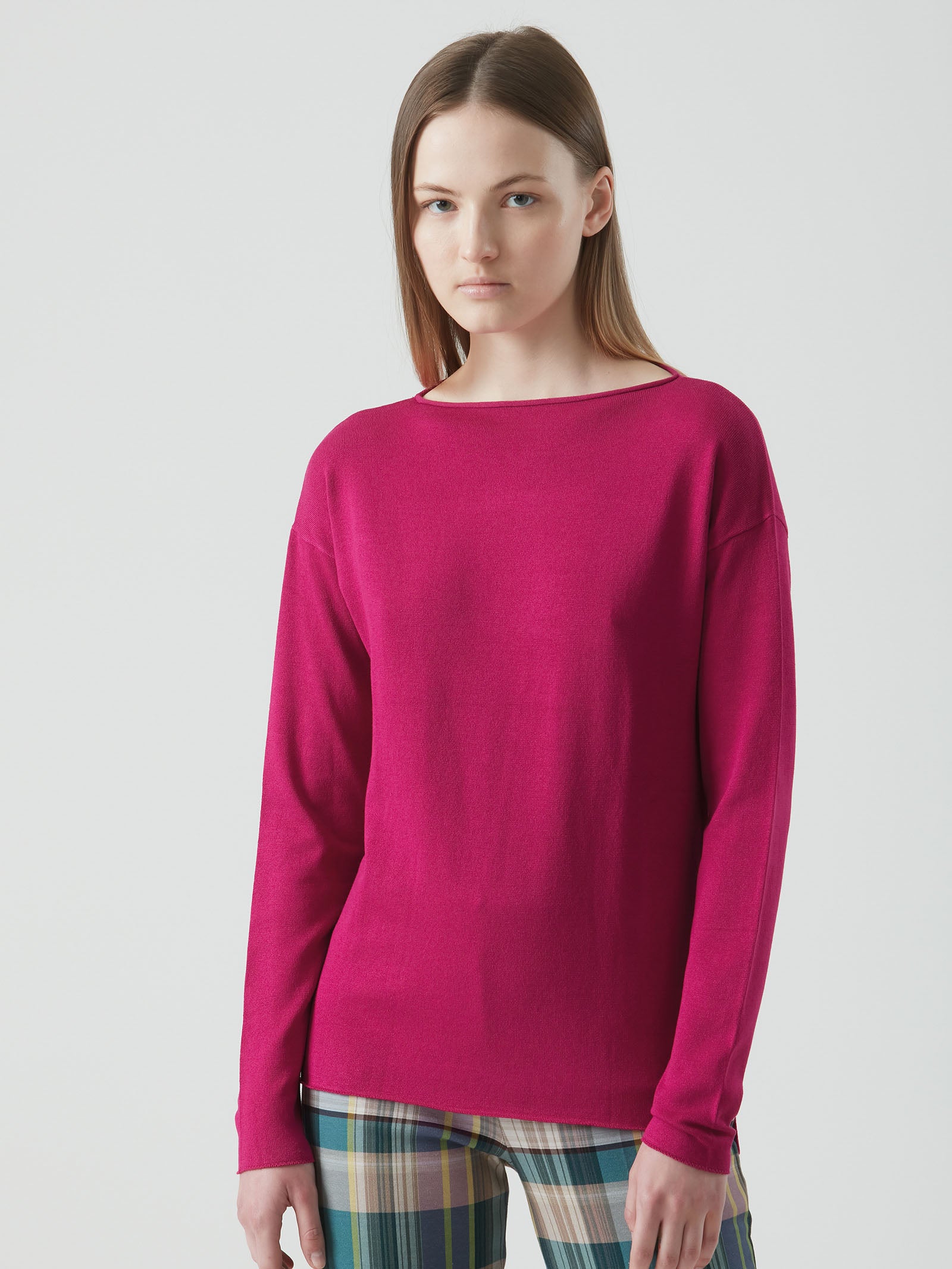 Maglia con scollo a barchetta in filato Winter Basic -  - Ragno