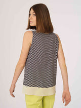 Blusa smanicata in twill di EcoSeta -  - Ragno